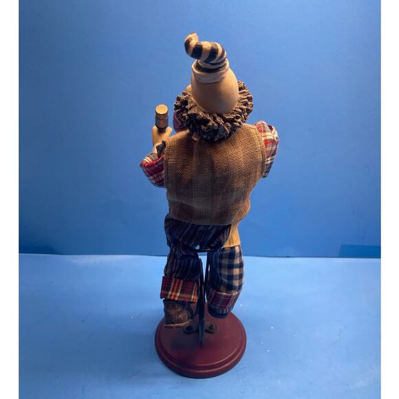 Vintage Circus Clown Figurine with Maracas Unicycle Hand-Painted 12" Multicolor - Picture 6 of 12